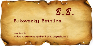 Bukovszky Bettina névjegykártya