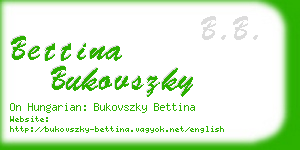 bettina bukovszky business card